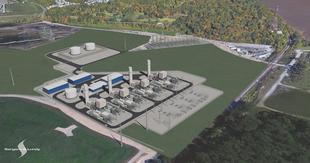 Digital rendering of Castle Bluff energy center