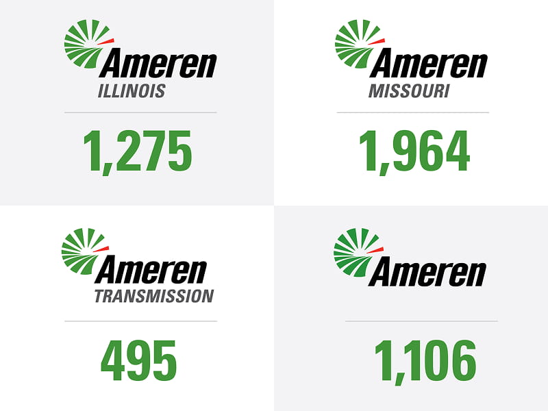 Ameren Illinois: 1275 suppliers. Ameren Missouri: 1964 suppliers. Ameren Transmission: 496 suppliers. Ameren: 1106 suppliers